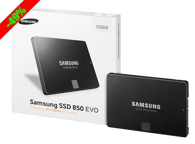 ¡Chollo! Disco Duro SSD 250GB Samsung 850 EVO barato 69 euros. 49% Descuento