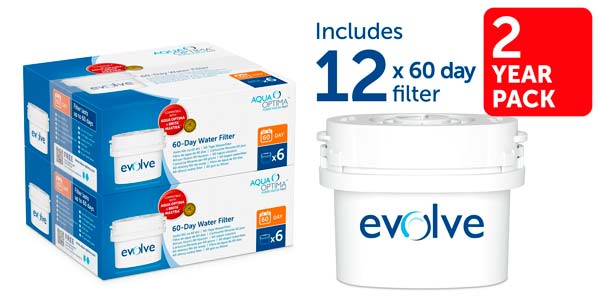 Paquete de 1 mes Aqua Optima Jarra de filtro de agua Liscia con 1x cartucho de filtro de agua de 30 días 