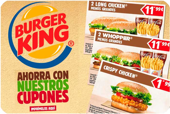 descuentos burger king verano 2016 baratos descuento whopper long chicken crispy helado rebajas cupon