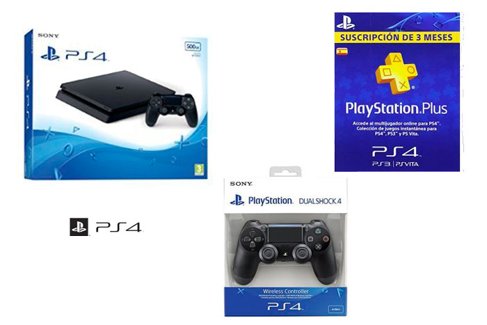PlayStation 4 + DualShock 4 + PSN Plus tarjeta 90 días barata oferta descuento chollo blog de ofertas