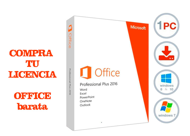 Licencia Microsoft Office 2016 Pro barata 6€ precio recomendado 279€